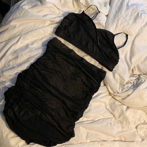 Sexy 2 pc Maternity skirt and crop top set